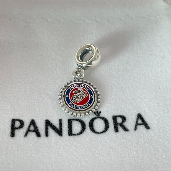 Pandora USMC Marine Corps exclusive Pandora Dangle Bead Charm - Picture 1 of 3